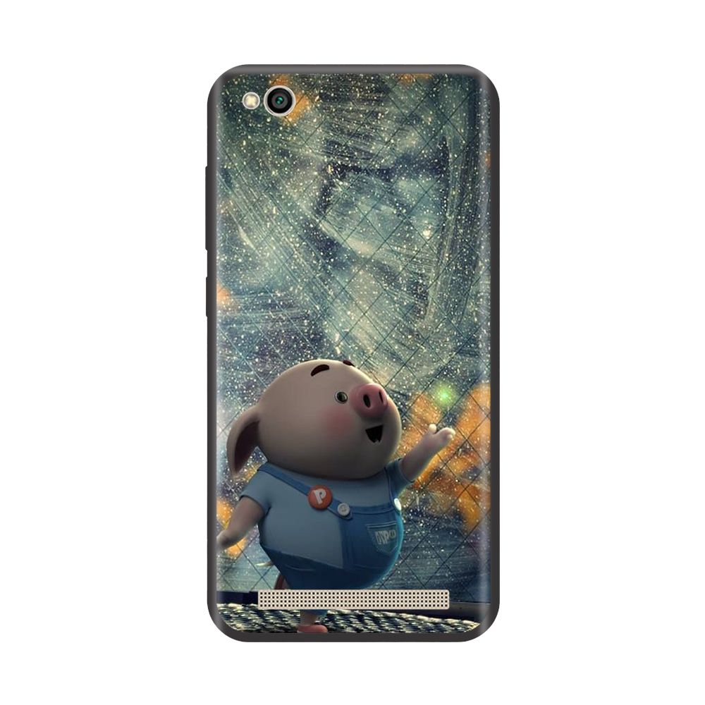 Ốp lưng TPU viền dẻo cho điện thoại XIAOMI REDMI 5A Hình Heo Con Chạy Bộ