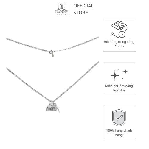 Dây Chuyền Có Mặt Danny Jewelry Bạc 925 Xi Rhodium Hình Túi Xách Đính Đá CZ DM058