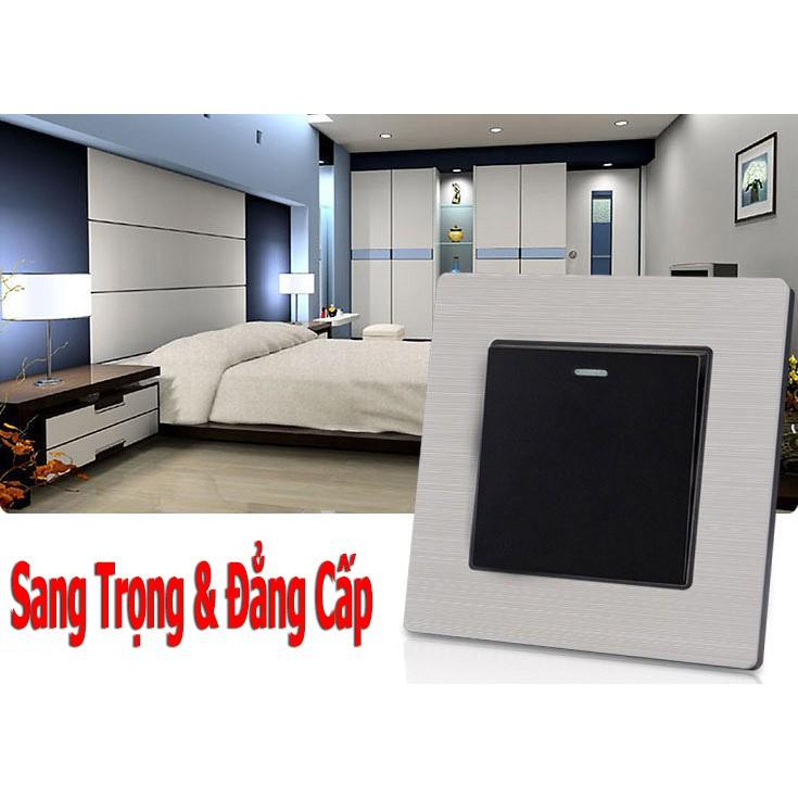 Công Tắc Điện Âm Tường 1 Nút Mặt Kim Loại Cao Cấp TENKO TK-F71-B-01