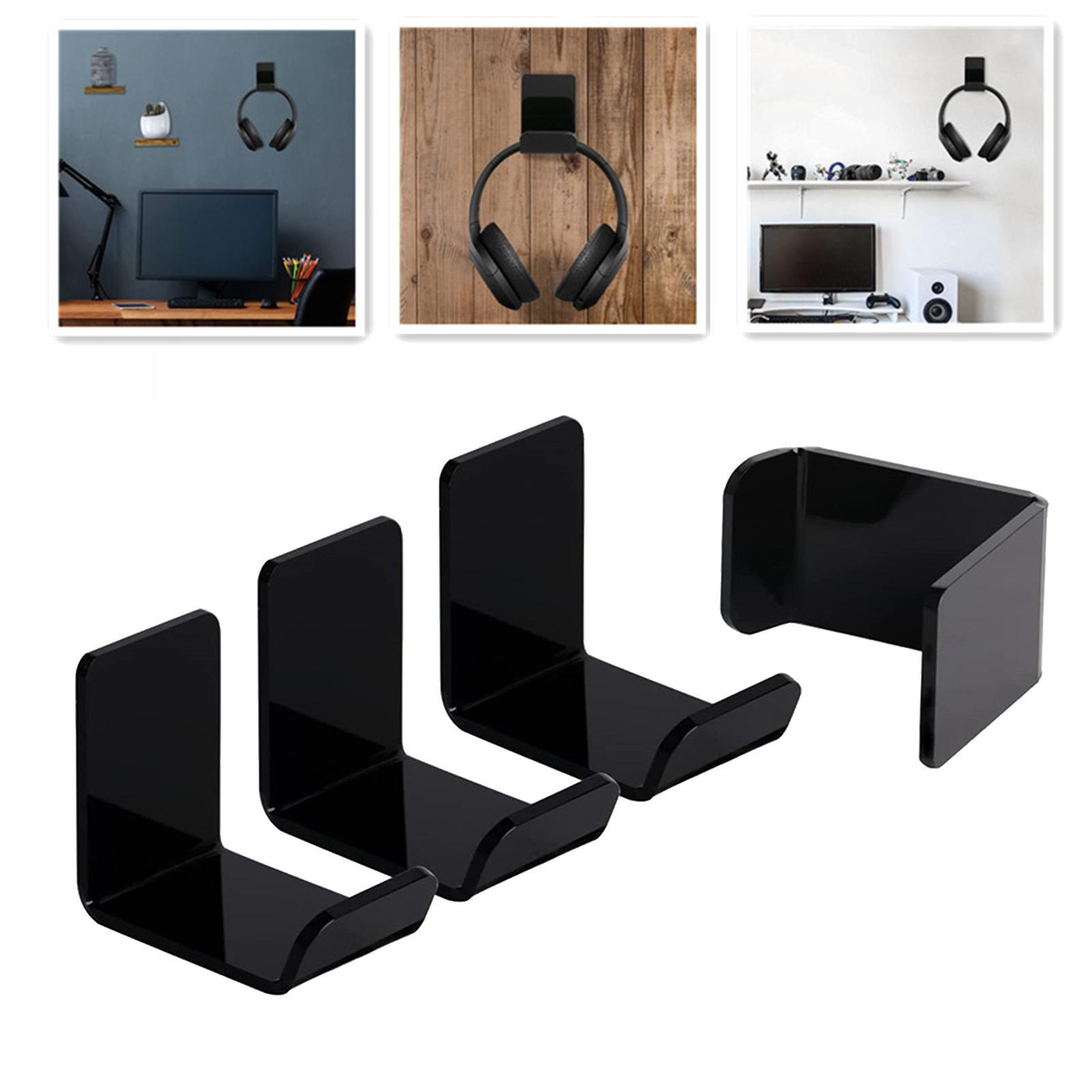 4x Acrylic Headphone Stand Hanger Hanger Mount Gaming Space Saving DJ