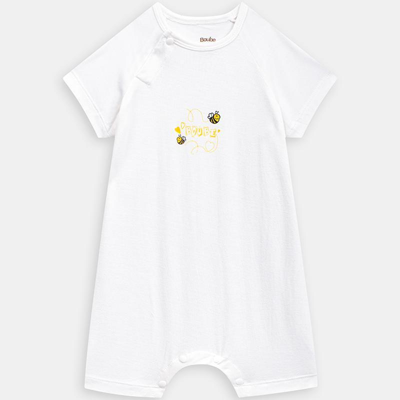 Bộ áo liền quần bodysuit cài chéo, màu đơn sắc BOUBE - Chất liệu Petit mềm mại thoáng mát - Size newborn sơ sinh 0-12M