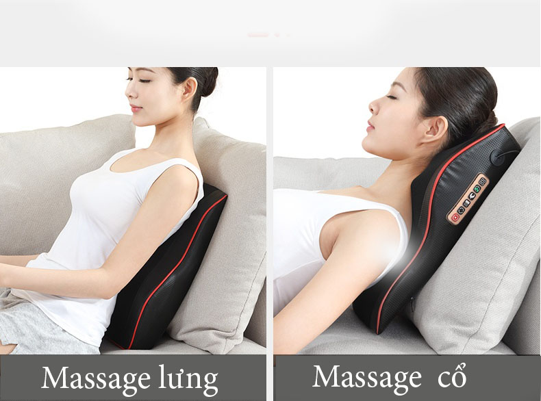 Gối massage ô tô cao cấp  , thư giãn chống mỏi lưng dễ chịu phục hồi sức khỏe AM-509