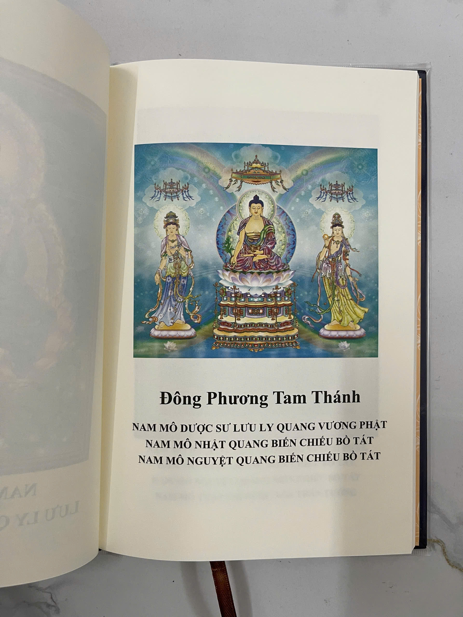 Sách - Kinh Dược Sư Bổn Nguyện Công Đức (Nghĩa, giấy vàng xin đẹp - Bìa cứng tặng kèm bao sách khổ 15.5x23)