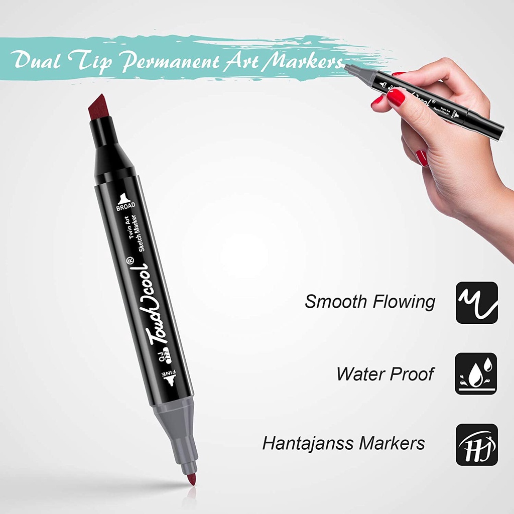 Bút màu Marker Touch Cool họa cụ tô màu dạ vẽ tranh anime Bộ 30/60/80 -B66