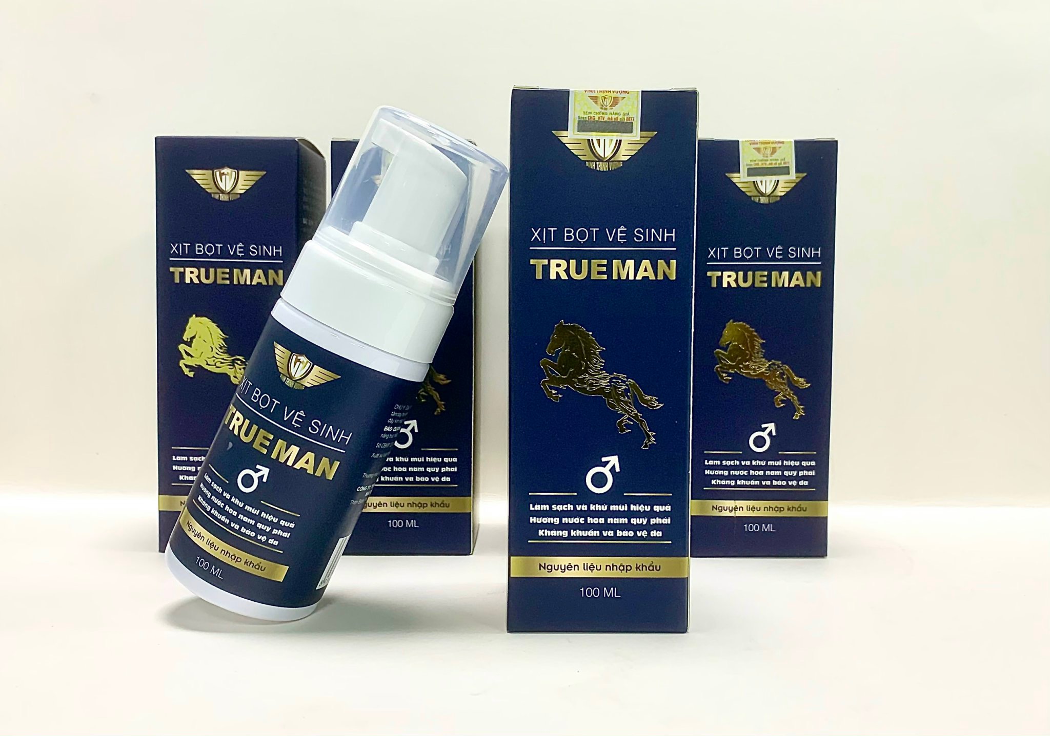 Chai xịt bọt vệ sinh nam giới True Man, 100ml, Kingphar, kháng khuẩn, nấm, khử hôi