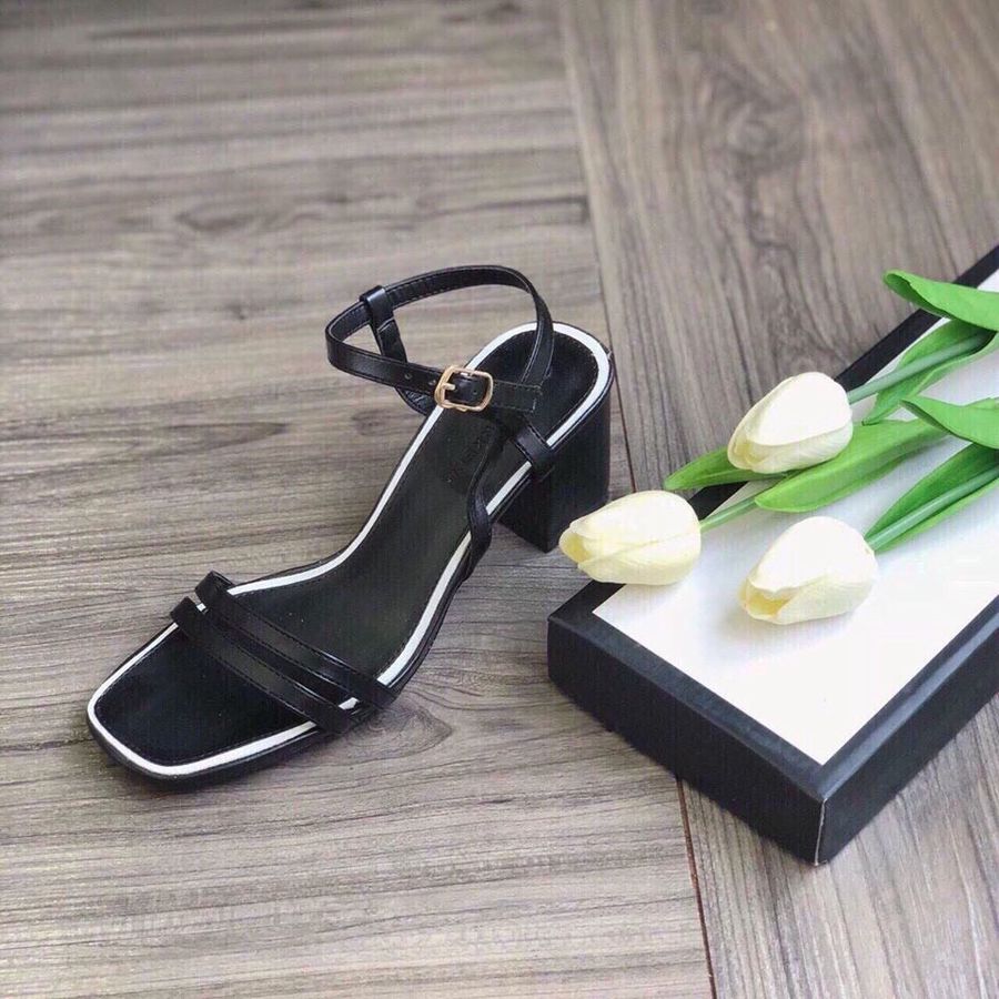 Sandal nữ quai ngang phối mica đế 5cm thời trang cao cấp-S56