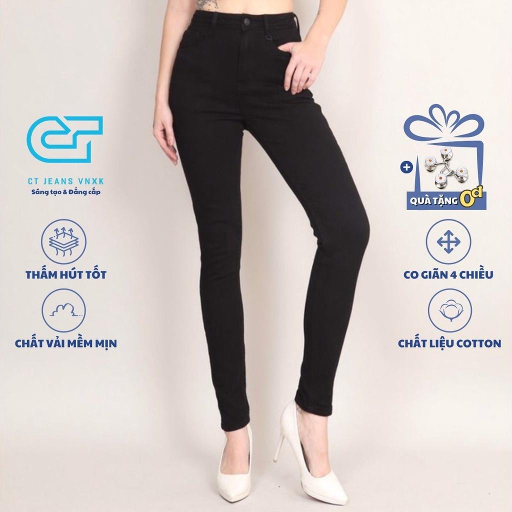 Quần Jean Nữ Skinny lưng cao co giãn trơn Nhiều Màu CT JEANS