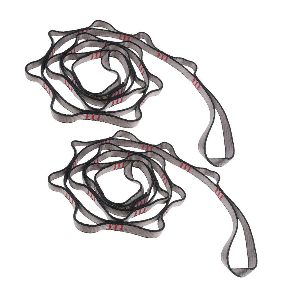 2pcs Downhill Climbing Daisy Chain Rope Equipment Carabiner 22KN 180cm