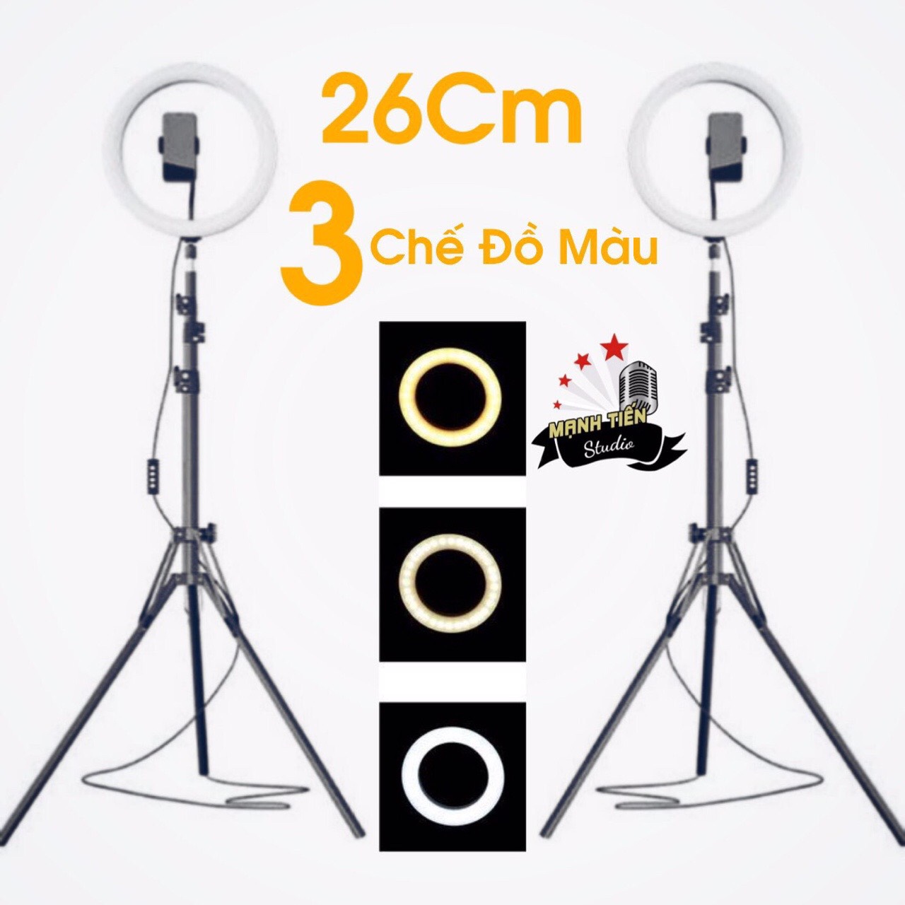 Đèn Led Livestream Full Phụ Kiện, Gồm Chân Đèn Và Kẹp Điện Thoại. Hỗ trợ Livestream, Phun Xăm, Make Up