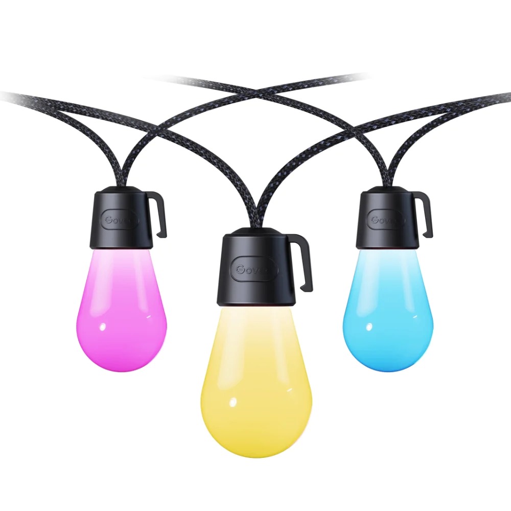 Đèn treo ngoài trời Govee RGBW 48ft Bluetooth & Wi-Fi Outdoor String Lights H7020 | Thiết kế hiện đại | Khả năng chống thấm nước | Dễ dàng thao tác và lắp đặt