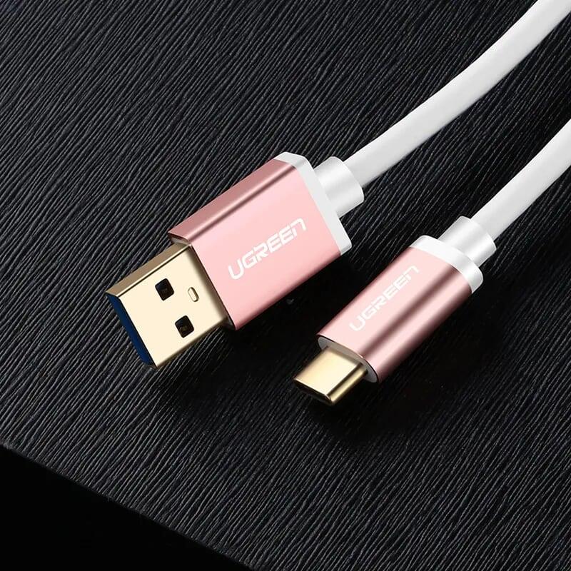 Ugreen UG30536US187TK 0.25M màu Hồng Cáp USB TypeC sang USB 3.0 cao cấp - HÀNG CHÍNH HÃNG