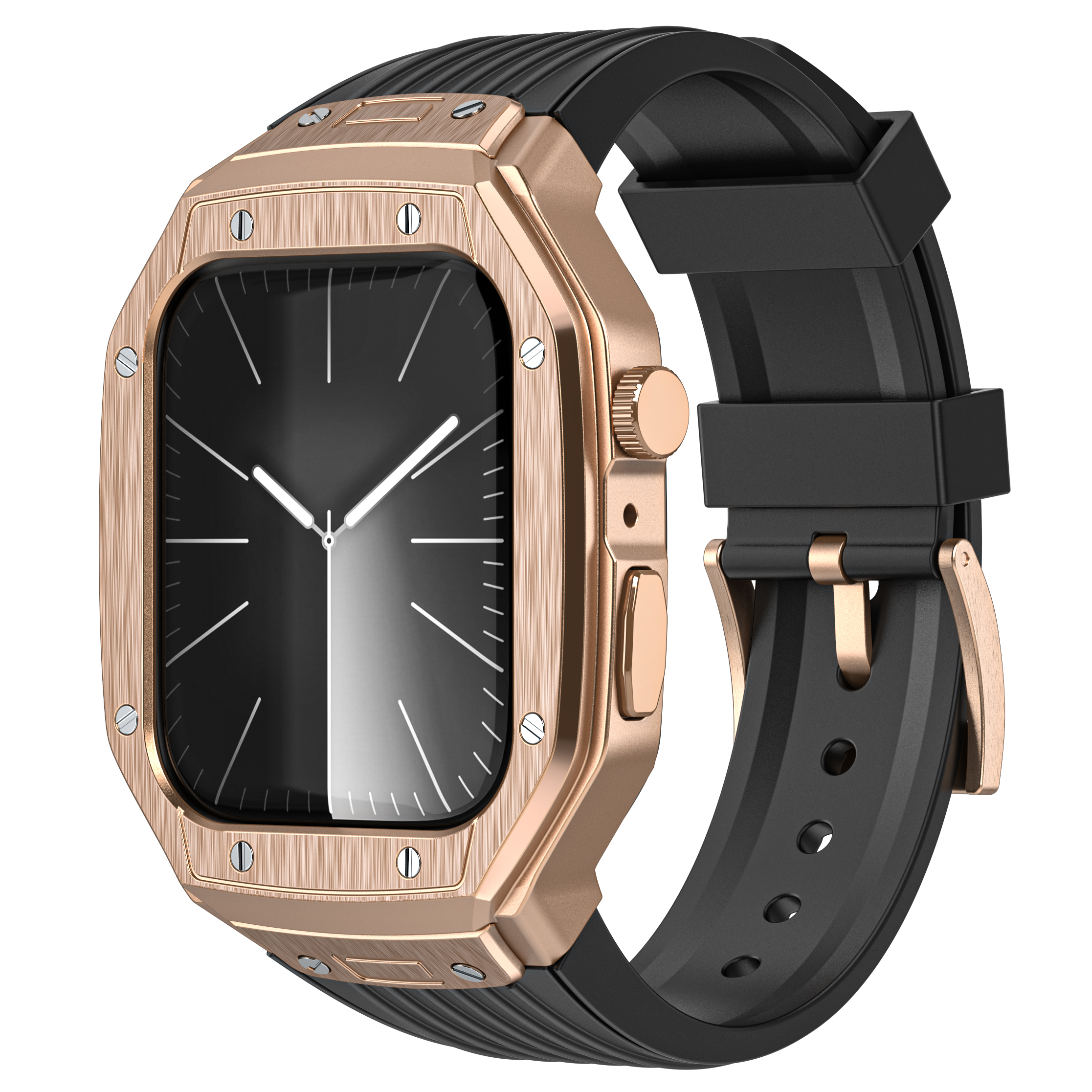 Ốp Case tích hợp dây đeo Vỏ Kim Loại bảo vệ cho Apple Watch Series 4/5/6/SE/7/8/9/SE2 Size 44mm/45mm - Hàng Nhập Khẩu