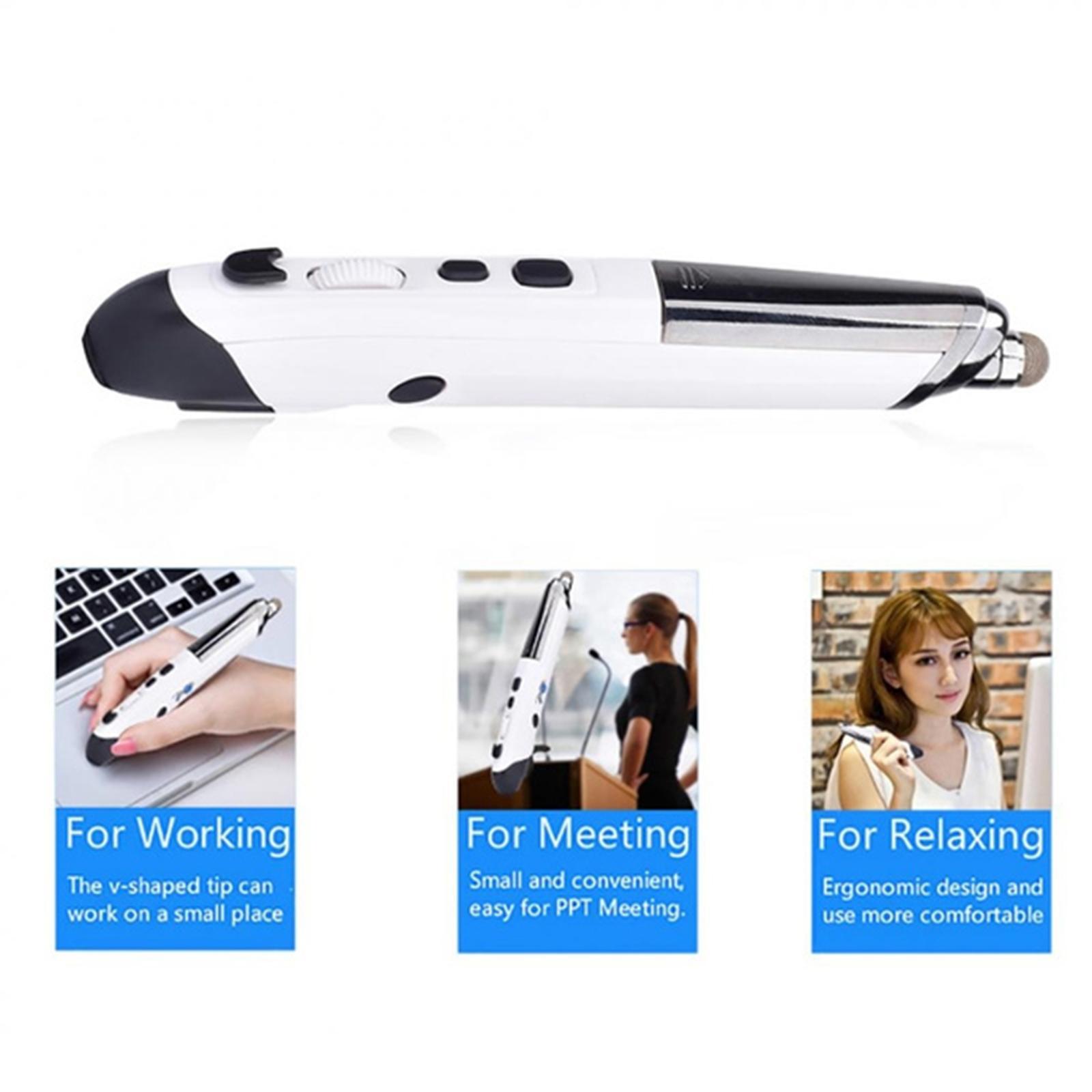 2pcs 2.4G Wireless Optical USB Touch-Pen Mouse 1600DPI Pocket Mouse Pen