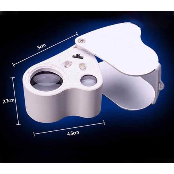 Kính Lúp Cầm Tay Có Đèn Phóng Đại 30x-60x Màu Trắng