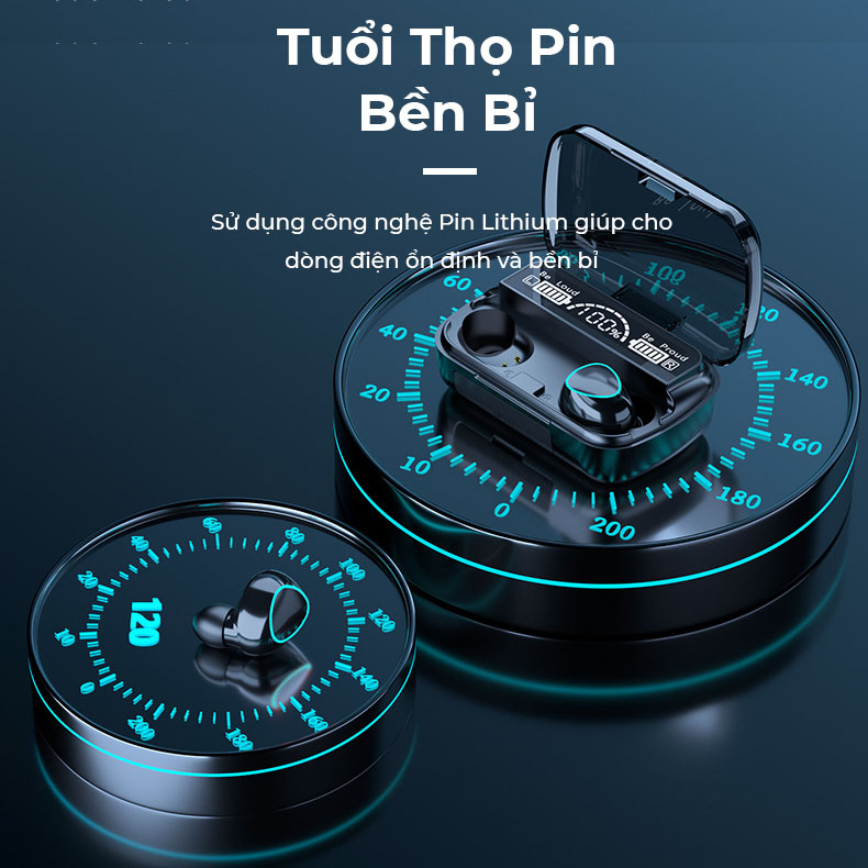 Tai nghe Bluetooth M10 Điều Khiển Cảm Ứng, Có Đèn LED, Thiết Kế Màu Đen Piano Sang Trọng, Nghe Nhạc, Chơi Game Cực Hay - Hàng Chính Hãng