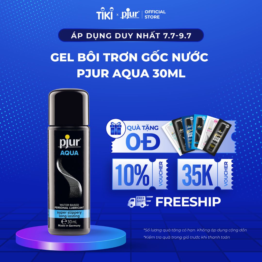 Gel bôi trơn gốc nước Pjur Aqua chai 100ml nuôi dưỡng làn da khô an toàn lành tính không chứa dầu chất béo