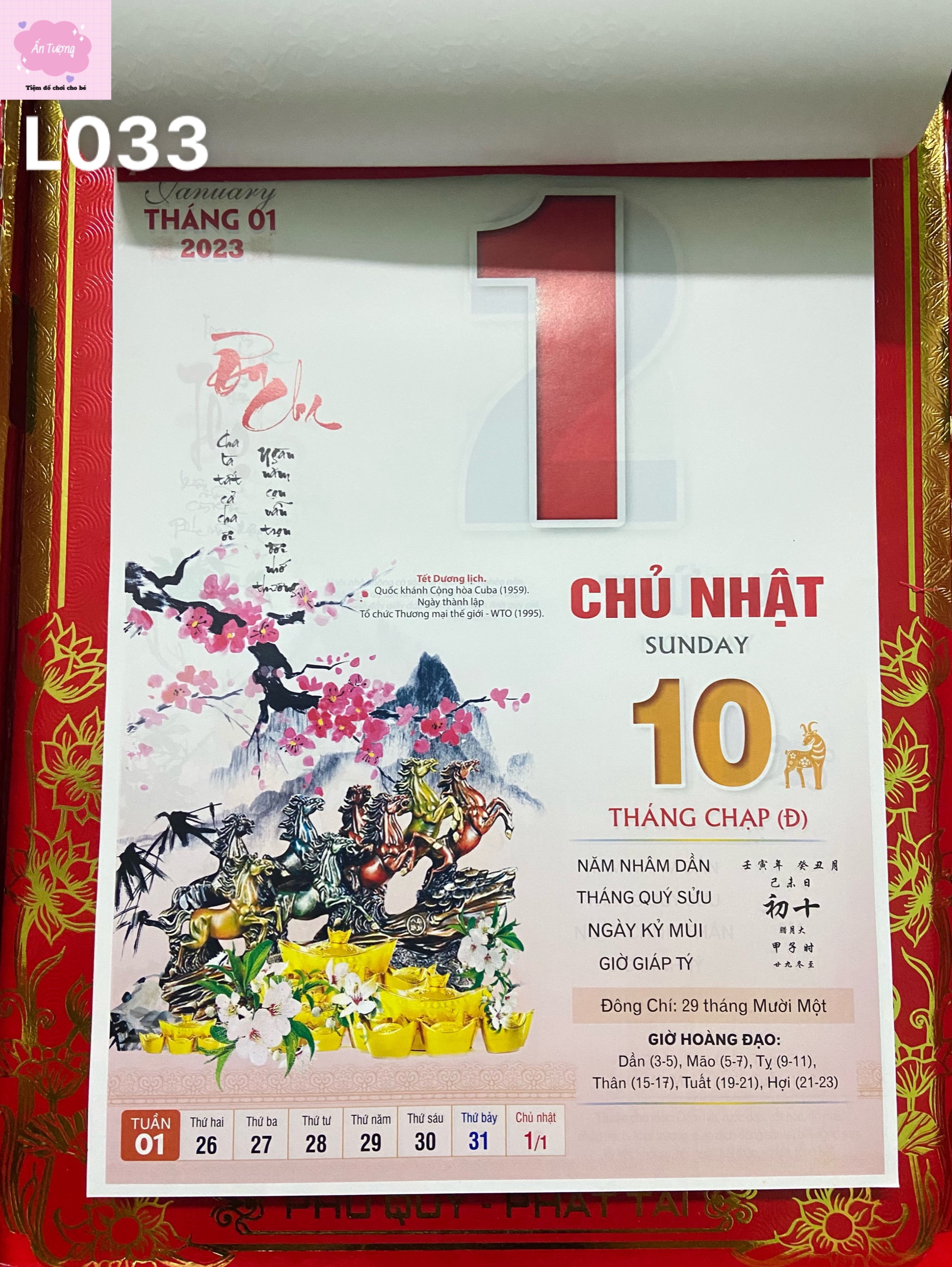 Bộ lịch Giáp Thìn 2024 - Lịch Bloc Cực Đại -chủ đề " Việt Nam Mến Thương" - L033