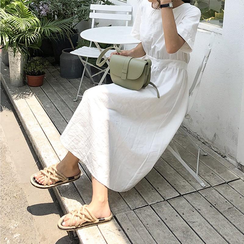Túi đeo chéo da PU màu trơn cho nữ