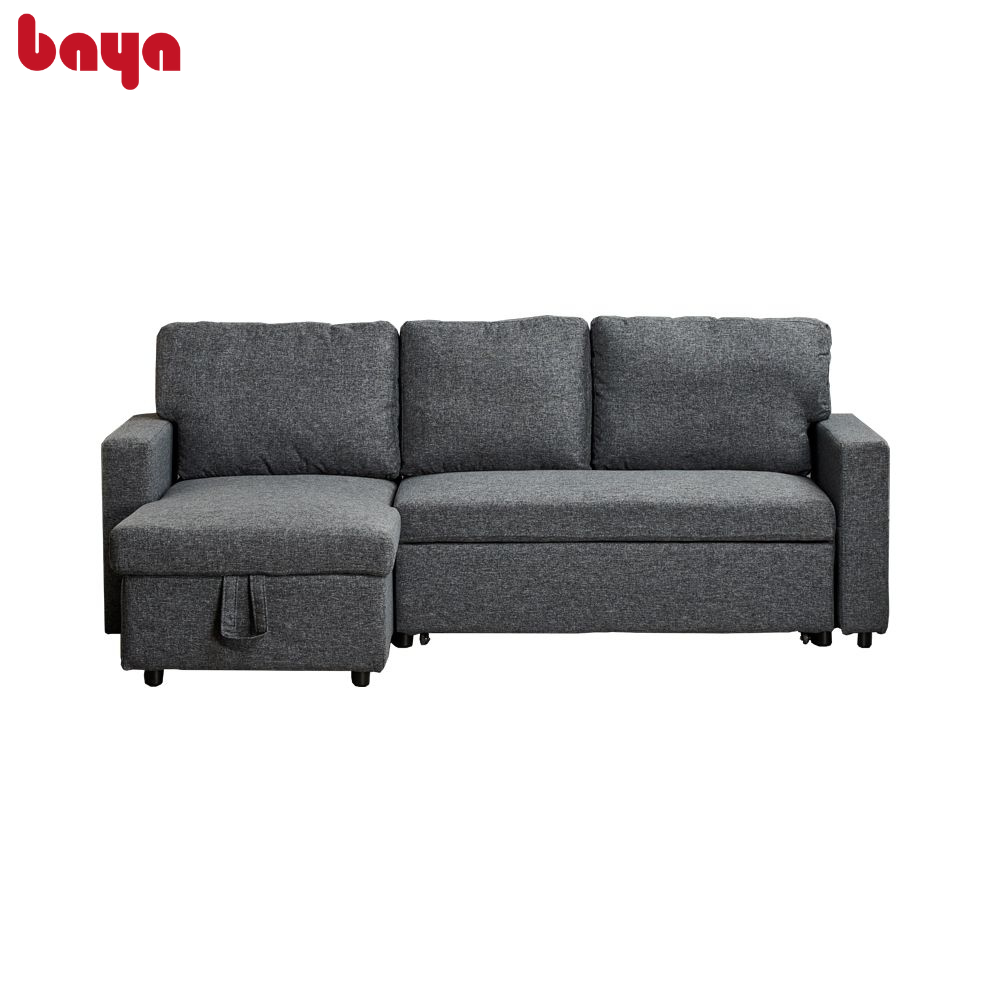 Sofa Giường Có Hộc BAYA SILVA Có Phần Khung Làm Từ Gỗ Thông/ Plywood Chắc Chắn, Bền Đẹp Vỏ Bọc Polyester Êm Ái, Thiết Kế Gọn Gàng Với Ngăn Chứa Rộng Rãi 5249