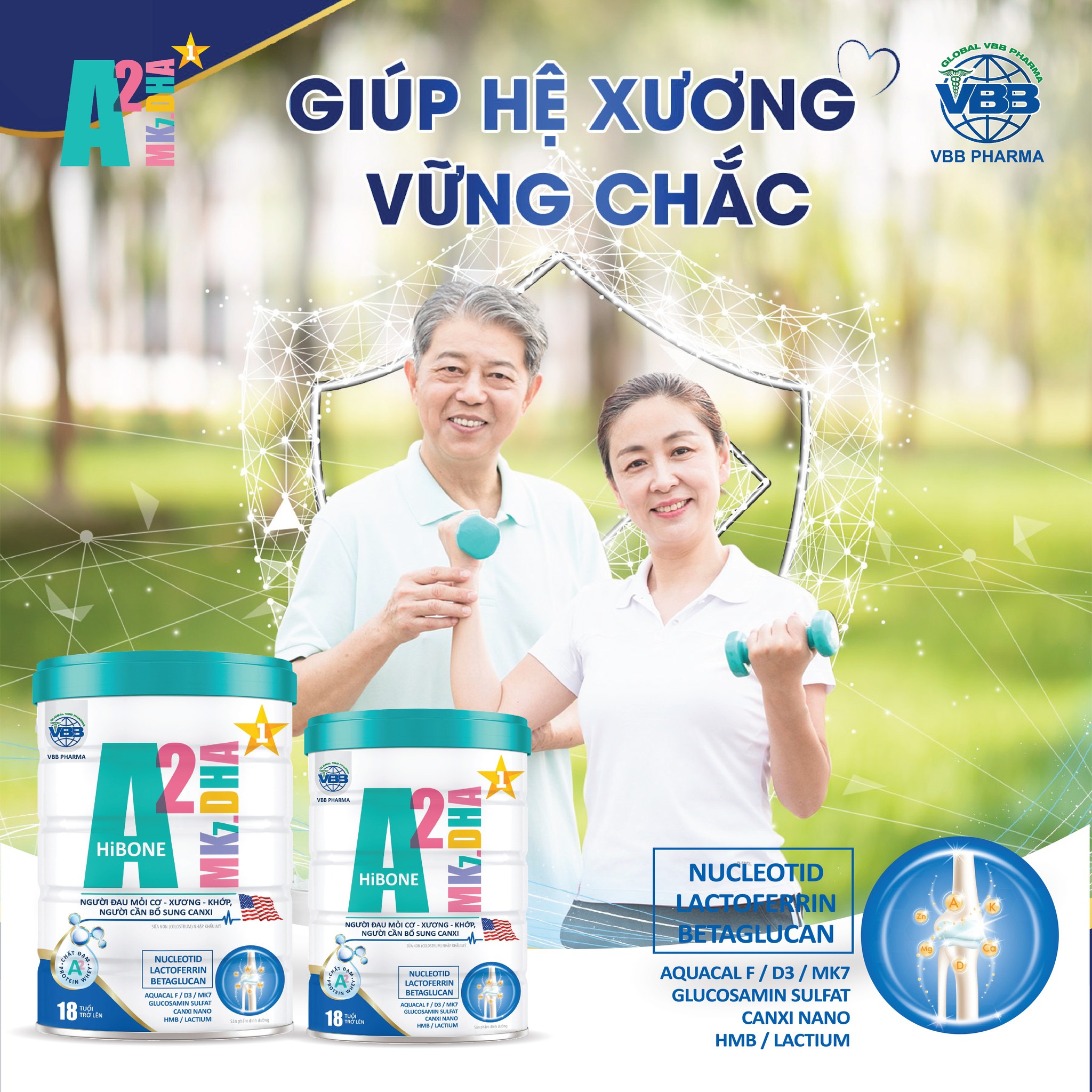 Sữa bột A2 HiBone- Hỗ Trợ Xương Khớp