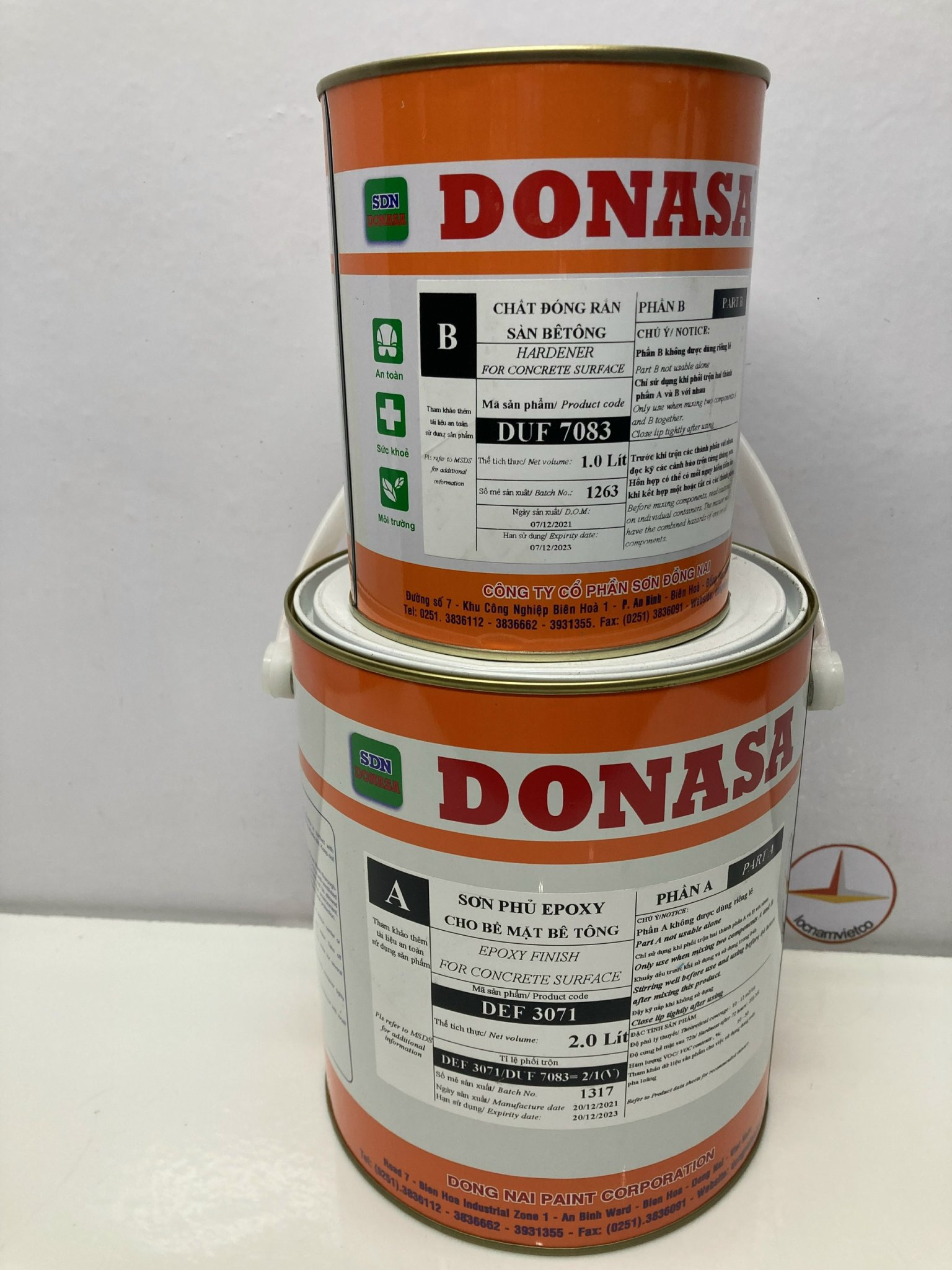 Sơn sàn bê tông Donasa /Floor coating Paint màu xám sáng DEF 3071 3L