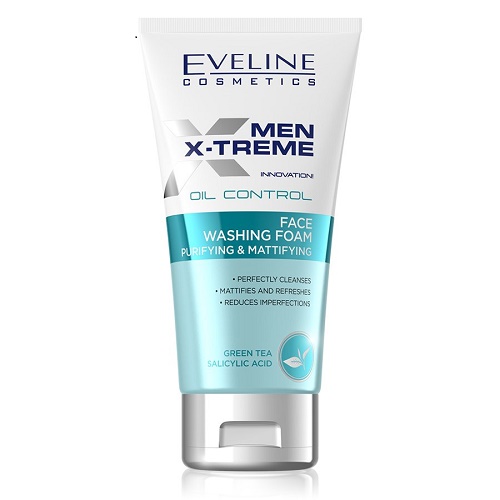 [ Tặng tẩy da chết sáng da ] Sữa rửa mặt nam Eveline Men X-treme sạch sâu, kiềm dầu 150ML