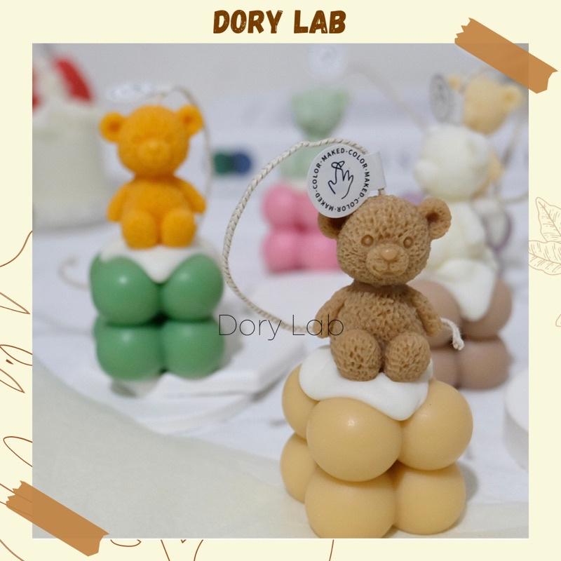 Nến Thơm Khói Rubik Mini Kèm Gấu Teddy Nhiều Màu Sắc - Dory Lab