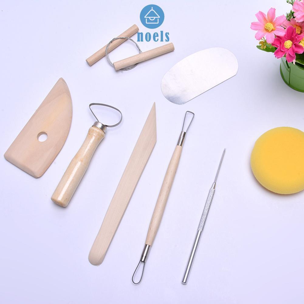 Bộ 8 Dụng Cụ Điêu Khắc Đất Sét Cán Gỗ
