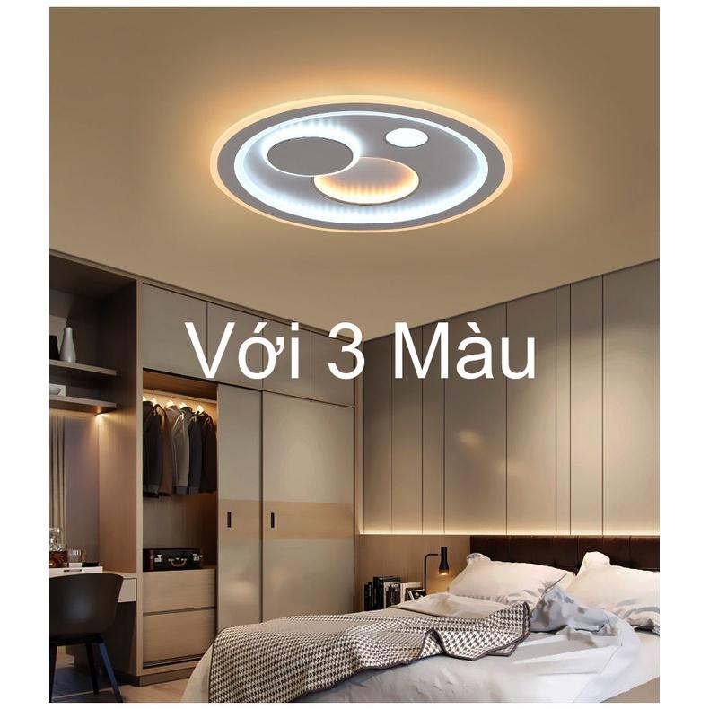 Đèn ốp trần thông minh loại đèn trần phòng khách, phòng ngủ, đèn led trang trí đổi màu với 3 chế độ có điều khiển từ xa