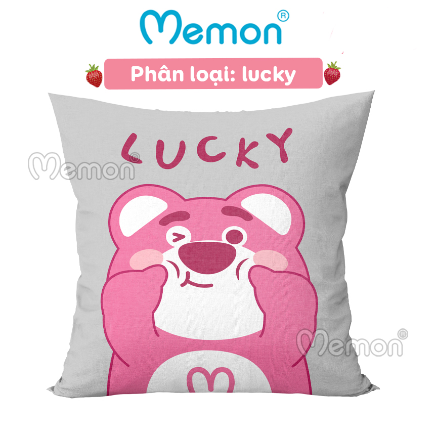 Gối Tựa Lưng Gấu Lotso Hugging Bear 40cm x 40cm Cao Cấp Memon