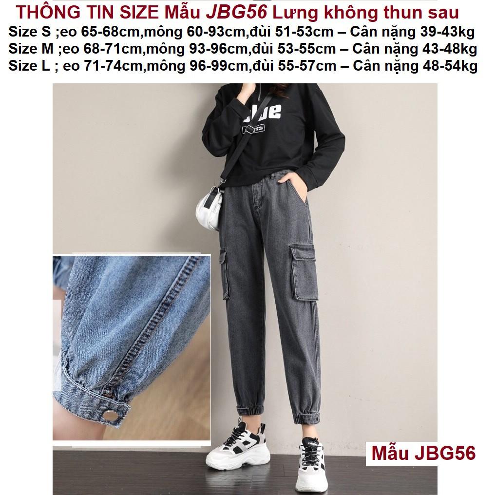 Quần jean Jogger lưng thun, nút cài trước JBG58