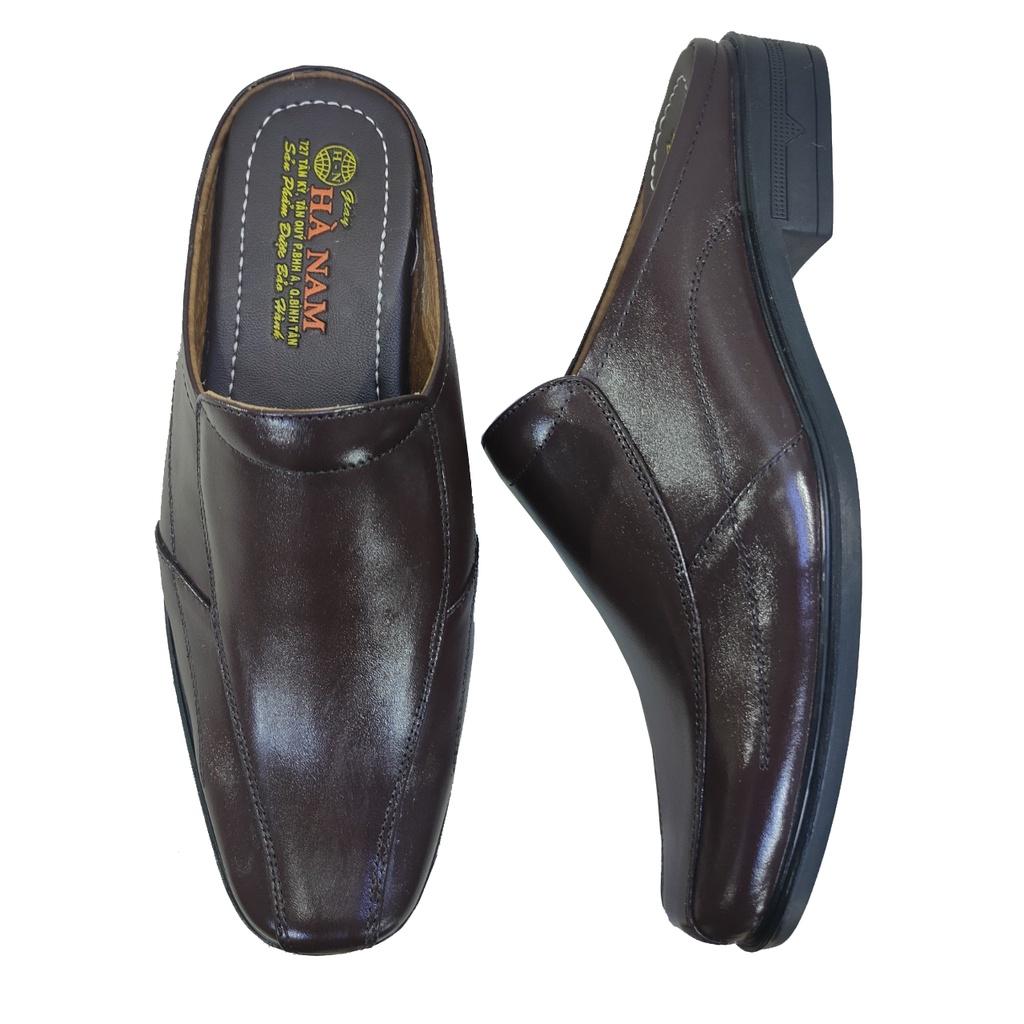 Dép Bít Mũi Nam HÀ NAM Da Bò Thật Cao Cấp GSB20138