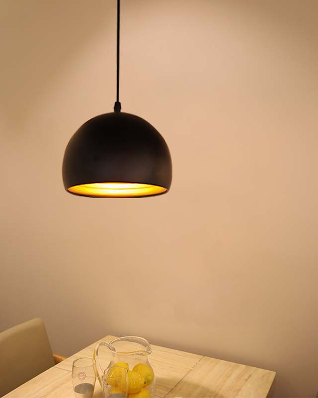 GIÁ KHO | Đèn thả trần Decor trang trí bàn ăn, nội thất mũ cối lòng mạ đồng, kích thước Ø300mm