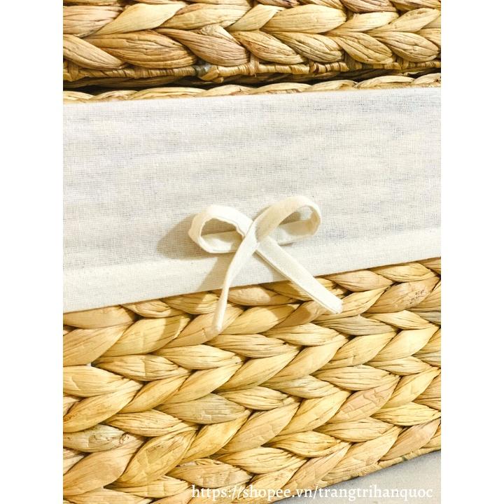 Hộp đựng đồ bằng lục bình đan tay xinh xắn size vừa 40x25x18cm