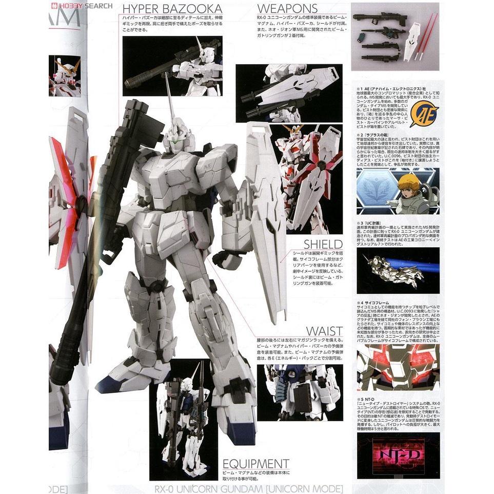 Bộ lắp ráp Gunpla PG 1/60 RX-0 UNICORN GUNDAM