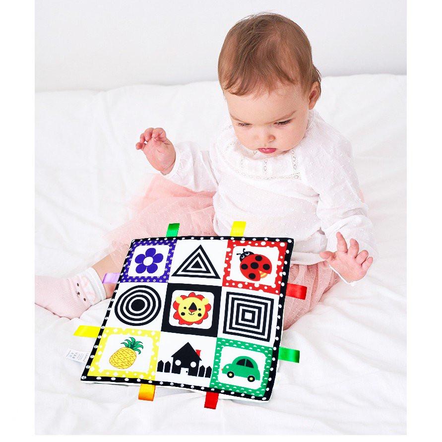 Thẻ/ tranh học vải Tummy Lalala baby thay phiên cho bé từ 0-1 tuổi, âm thanh sột soạt - kích thích thị giác, thính giác