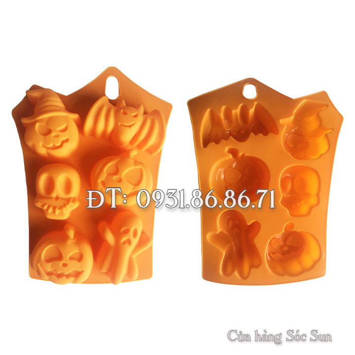 Khuôn silicon 6 hình Halloween – Mã số 1495