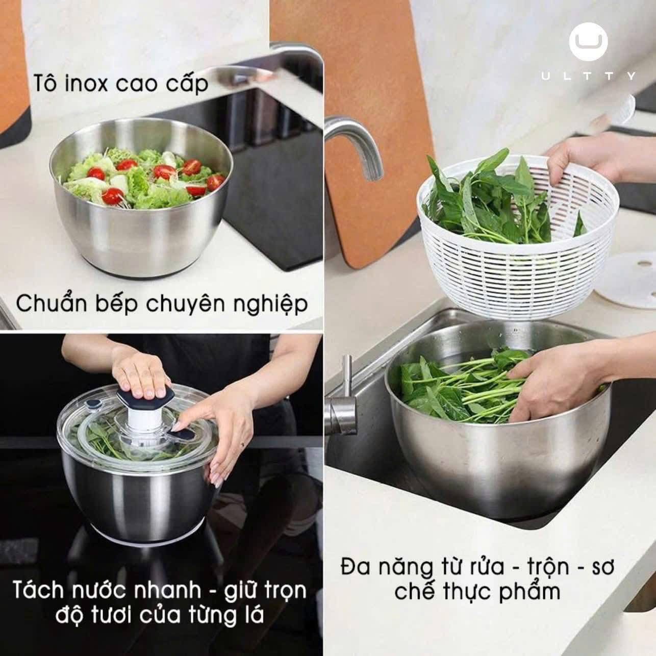 Rổ Quay Rau Cao Cấp ULTTY hàng chính hãng
