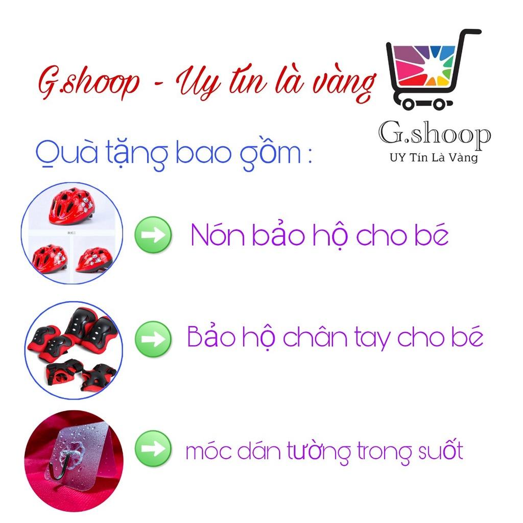 Giày patin trẻ em 4 bánh có đèn led tặng kèm combo bảo hộ nón , bao tay chân, đầu gối và móc dán tường