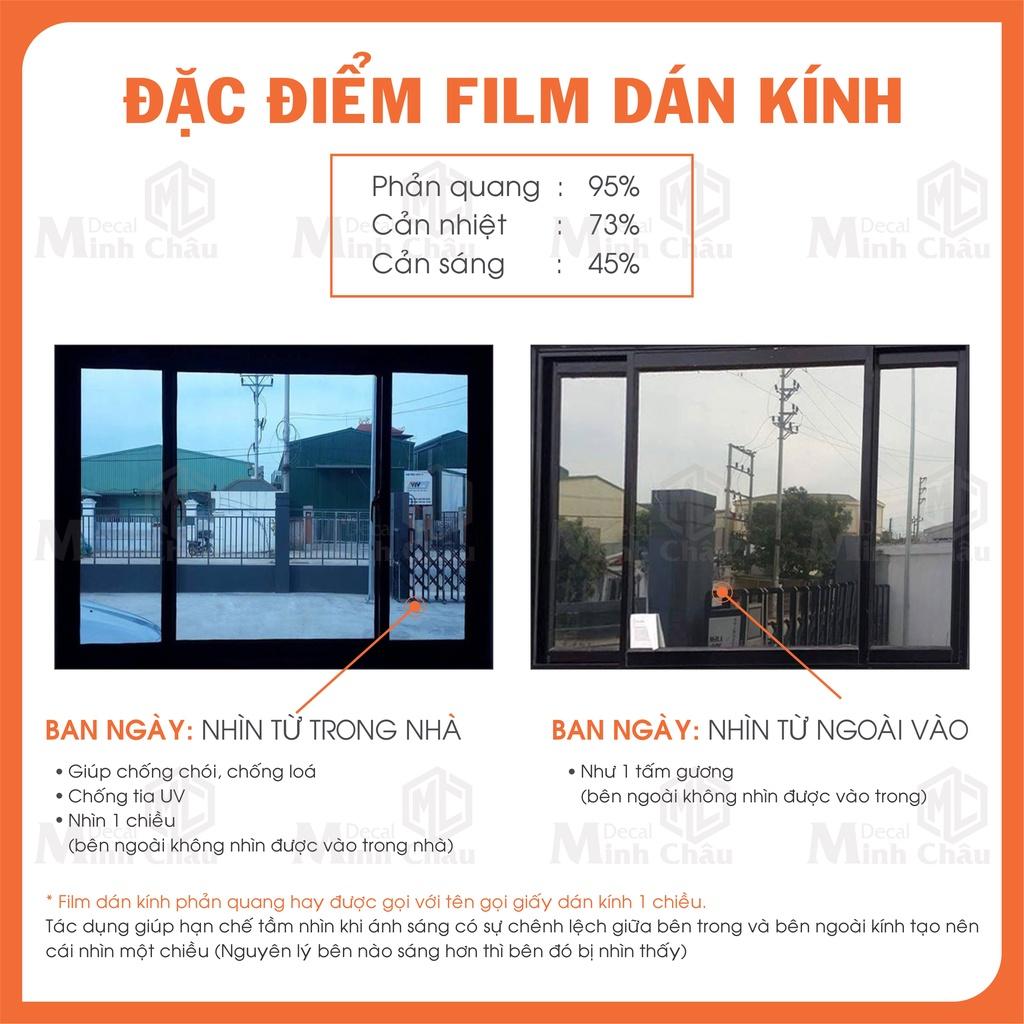 Giấy Decan Dán Kính Chống nắng nhìn 1 chiều, Giảm sáng cửa kính, chống tia UV giá rẻ đẹp KT 1mx 50cm