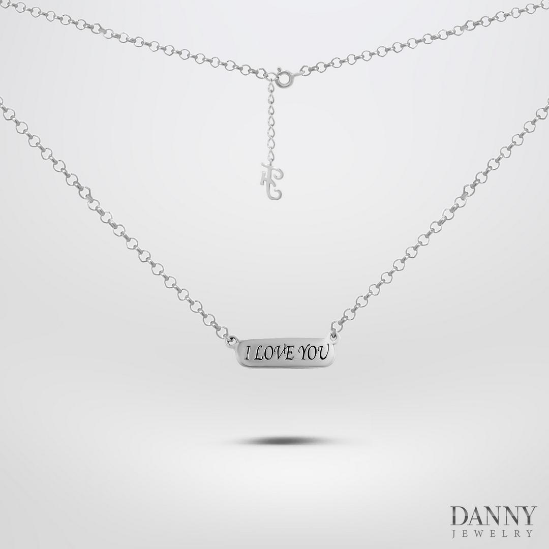 Dây Chuyền Có Mặt Danny Jewelry Bạc 925 Xi Rhodium Hình Chữ "I LOVE YOU" DM065