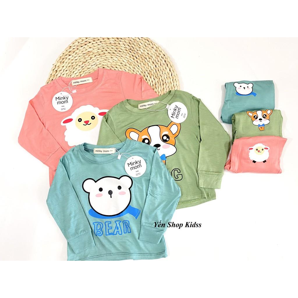 Bộ Dài Tay Minky Mom Chất Thun Lạnh Họa Tiết Cực Đẹp Cho Bé
