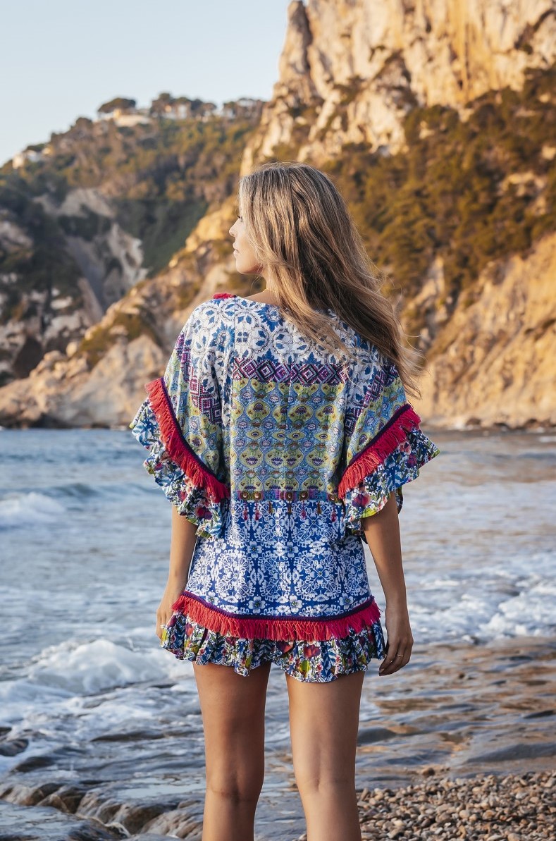 Đầm Boho Phối Ren Cotton Isla Bonita IB26039-PR