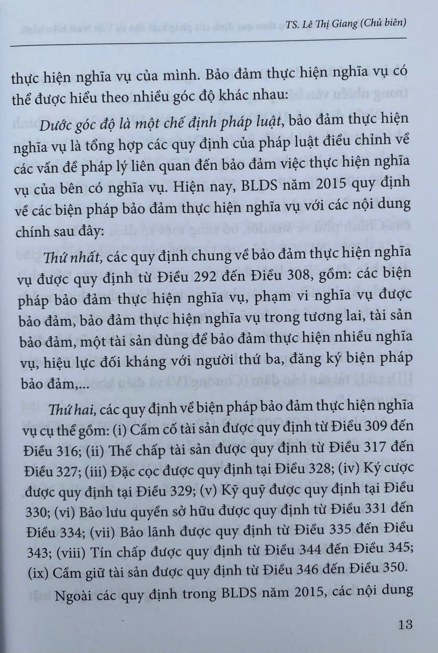 Bảo Đảm Thực Hiện Nghĩa Vụ Theo Quy Định Của Pháp Luật Dân Sự Việt Nam Hiện Hành