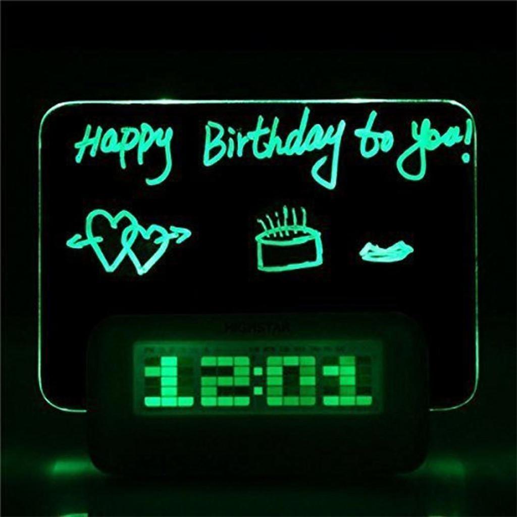 LED Digital Fluorescent Message Board Date Time Clock