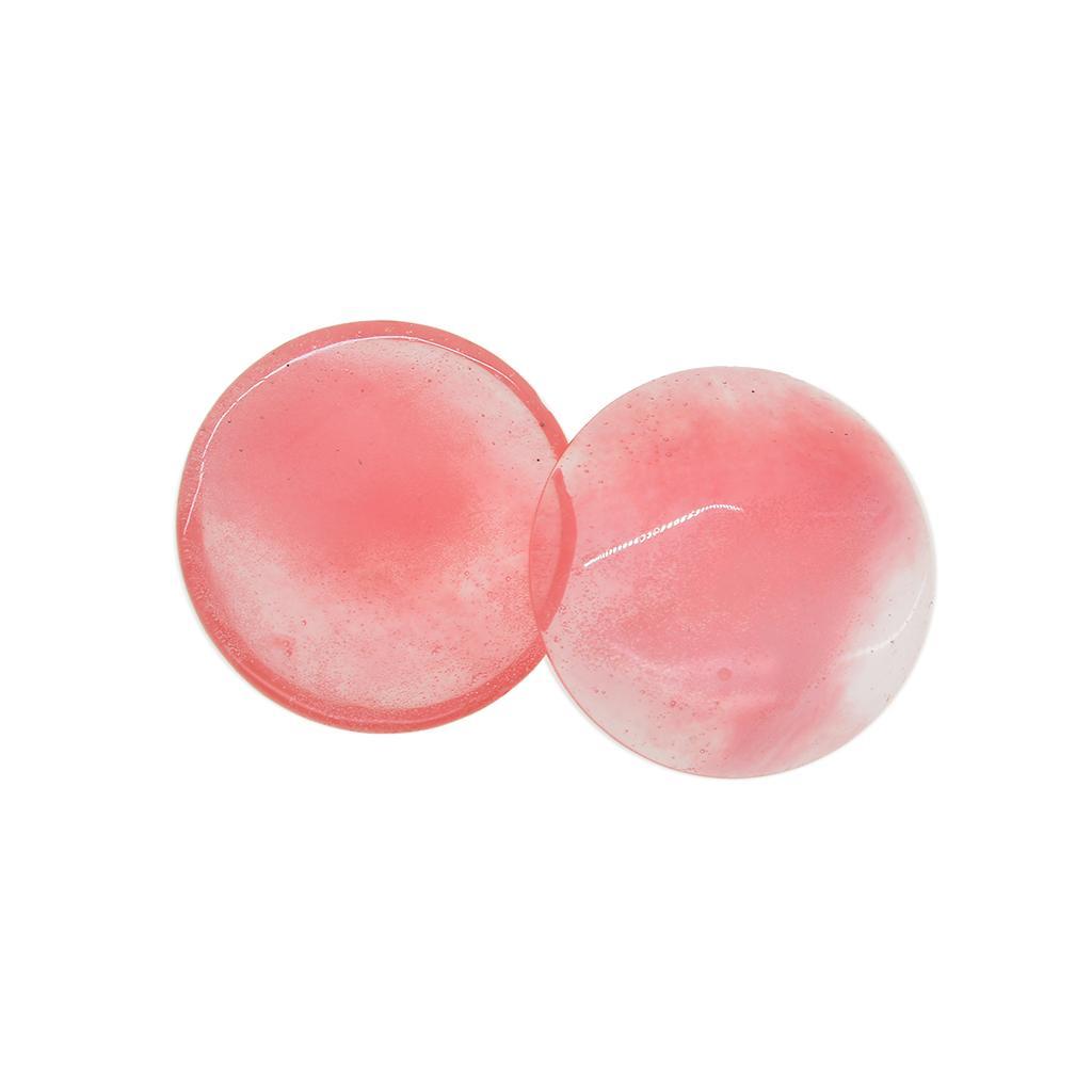 2 Pieces 25mm Round Cabochon Watermelon Quartz Gemstone Beads DIY Crafts