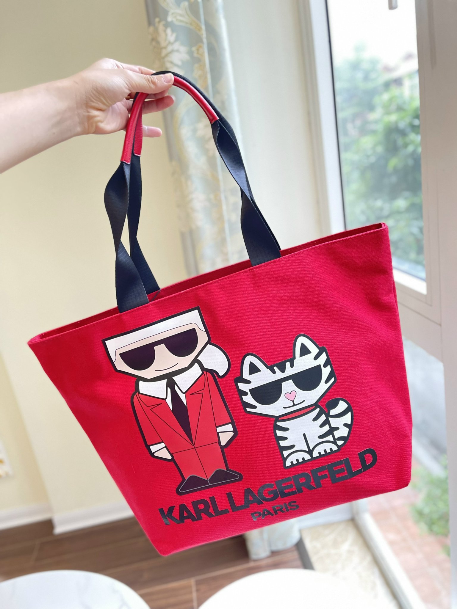 Túi Karl Tote Kristen Mini Đỏ Sz 20x27cm