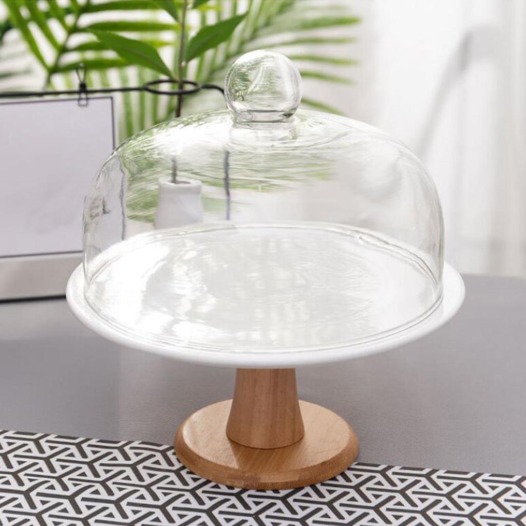 Glass Cover Serving Tray Cake Stand Plate for Birthday Party Muffin Appetizer Bread Fruit Decor