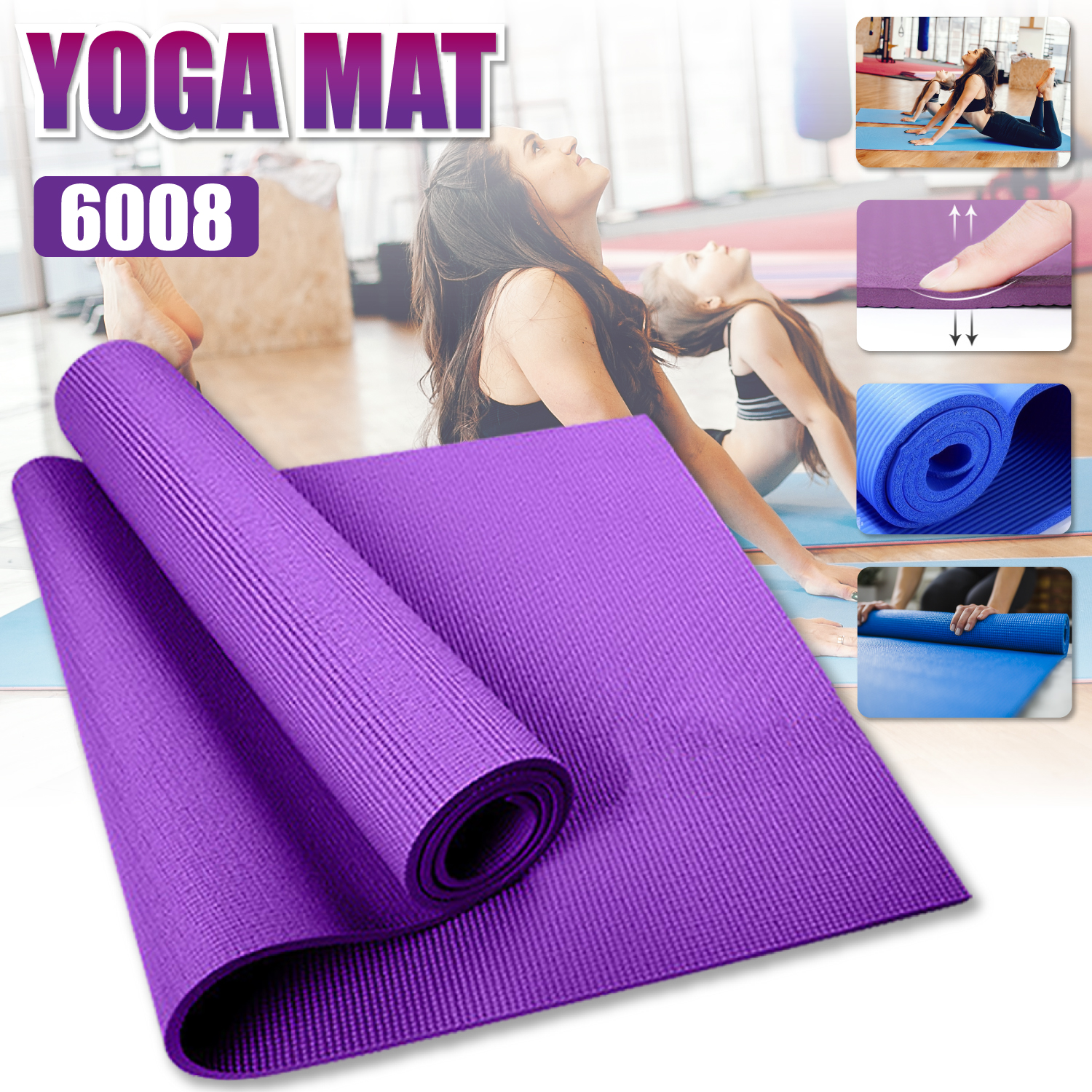 Thảm tập, Đệm lót, Miếng lót yoga,Thảm tập gym chống trượt tập thể dục tại nhà  4mm - 6mm - 8mm BG tặng kèm túi đựng thảm cao cấp