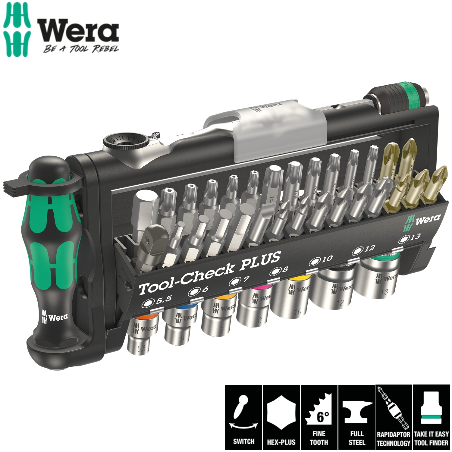 Bộ dụng cụ Wera tool-check plus mã 05056490001 gồm 39 cái lý tưởng sửa chữa không gian hẹp và di chuyển xa